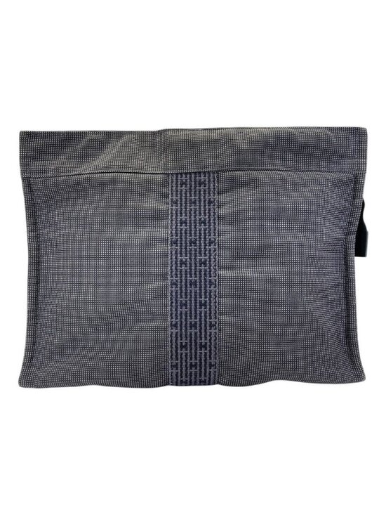 Hermes Handbags - Hermes Her Line Pouch MM Clutch Multi Case Gray Canvas Polyester Logo Sophistica